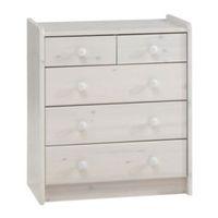 Wizard White 2 over 3 Chest Of Drawers (H)720mm (W)640mm