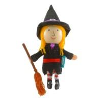 Witch Soft Finger Puppet With Wooden Head