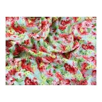 Wild Flowers Print Cotton Poplin Fabric Grey