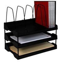 Wide Entry Stackable Letter Tray with Risers