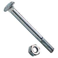 Wickes Carriage Bolt Nut & Washer M10x100mm Pack 6