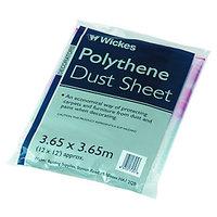 Wickes Polythene Dust Sheet 3.65 x 3.65m 10 Pack