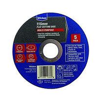 Wickes Multipurpose Flat Cutting Disc 115mm Pack 5