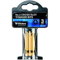 Wickes Titanium Screwdriver Bit Phillips NO3 50mm Pack 3