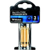 wickes titanium screwdriver bit pozi no3 50mm pack 3