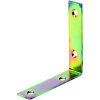 Wickes 80mm Galvanised Angle Bracket Pack 4