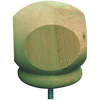 Wickes Squared Deck Post Ball 77 x 77 x 93mm Green