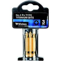 wickes titanium screwdriver bit pozi no2 50mm pack 3