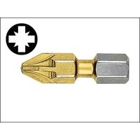 witte pozidriv 2pt titanium coated screwdriver bits card of 2 25mm