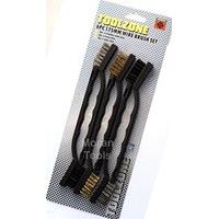 Wire Brush Set 6pc 175mm Mini Stainless Steel Brass Nylon Cleaning Brushes 7\