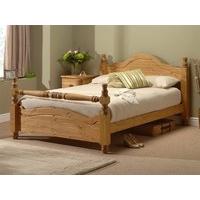 Windsor York Antique Wax 5\' King Size Antique Wax Wooden Bed