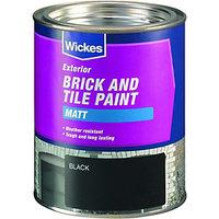 wickes exterior brick tile paint matt black 750ml