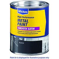 Wickes Metal Paint Smooth Satin Black 750ml