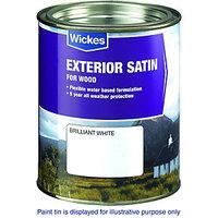 Wickes Exterior Satin Paint Black 750ml