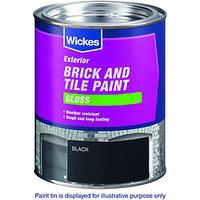 Wickes Exterior Brick & Tile Paint Gloss Red 750ml