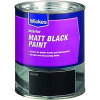 Wickes Blackboard Matt Black Paint 750ml