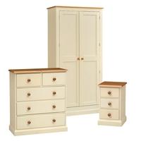 winchester painted bedroom set with full hanging wardrobe