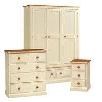 winchester painted bedroom set with triple wardrobe