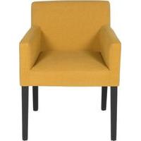 Wilton Carver Dining Chair, Yolk Yellow and Birch Black