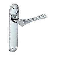 Wickes Bella Latch Handles Pair Polished Chrome Finish