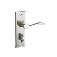 Wickes Bravo Bathroom Handles Pair Satin Nickel Finish