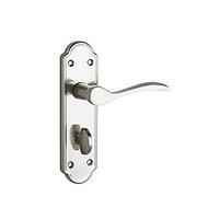 Wickes Romano Bathroom Handles Pair Satin Nickel Finish