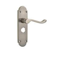 wickes cuba victorian shaped privacy handles pair satin nickel finish