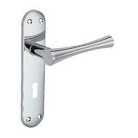 Wickes Bella Lock Handles Pair Polished Chrome Finish