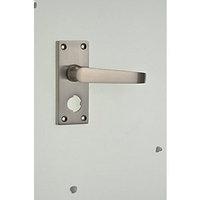 wickes toronto victorian straight privacy handles pair satin nickel fi ...