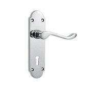 wickes vancouver victorian shaped lock handles pair chrome finish