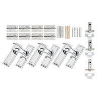 wickes bravo latch handles pair set polished chrome finish 3 pack