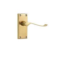 Wickes Paris Victorian Scroll Latch Handles Pair Polished Brass Finish