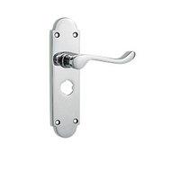 Wickes Vancouver Victorian Shaped Privacy Handles Pair Chrome Finish