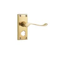 Wickes Paris Victorian Scroll Privacy Handles Pair Polished Brass Finish