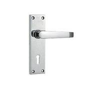 Wickes New York Victorian Straight Lock Handles Pair Chrome Finish