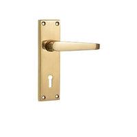Wickes Rome Victorian Straight Lock Handles Pair Polished Brass Finish