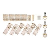 wickes bravo latch handles pair set satin nickel finish 3 pack