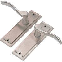 Wickes Bravo Latch Handles Pair Satin Nickel Finish