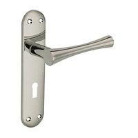 wickes bella lock handles pair satin nickel finish