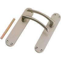 wickes dante latch handles pair satin nickel finish