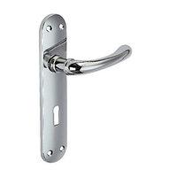 wickes gianni lock handles pair polished chrome finish