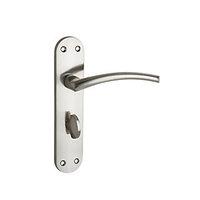 Wickes Dante Bathroom Handles Pair Satin Nickel Finish