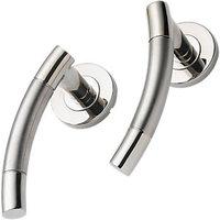 Wickes Sydney Round Rose Latch Handles Pair Satin & Polished Stainless Steel