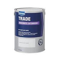 Wickes Truewhite Satin Paint - Pure Brilliant White 5L