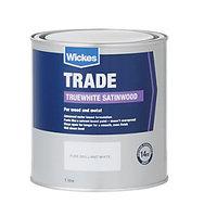 wickes truewhite satinwood paint pure brilliant white 1l