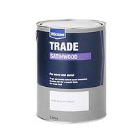 Wickes Satinwood Paint Pure Brilliant White 5L