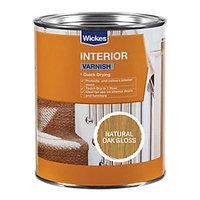 Wickes Quick Drying Interior Varnish Natural Oak Gloss 750ml