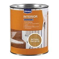 wickes quick drying interior varnish natural oak satin 750ml