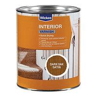 wickes quick drying interior varnish dark oak satin 750ml