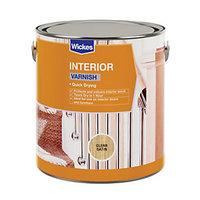 wickes quick drying interior varnish clear satin 750ml